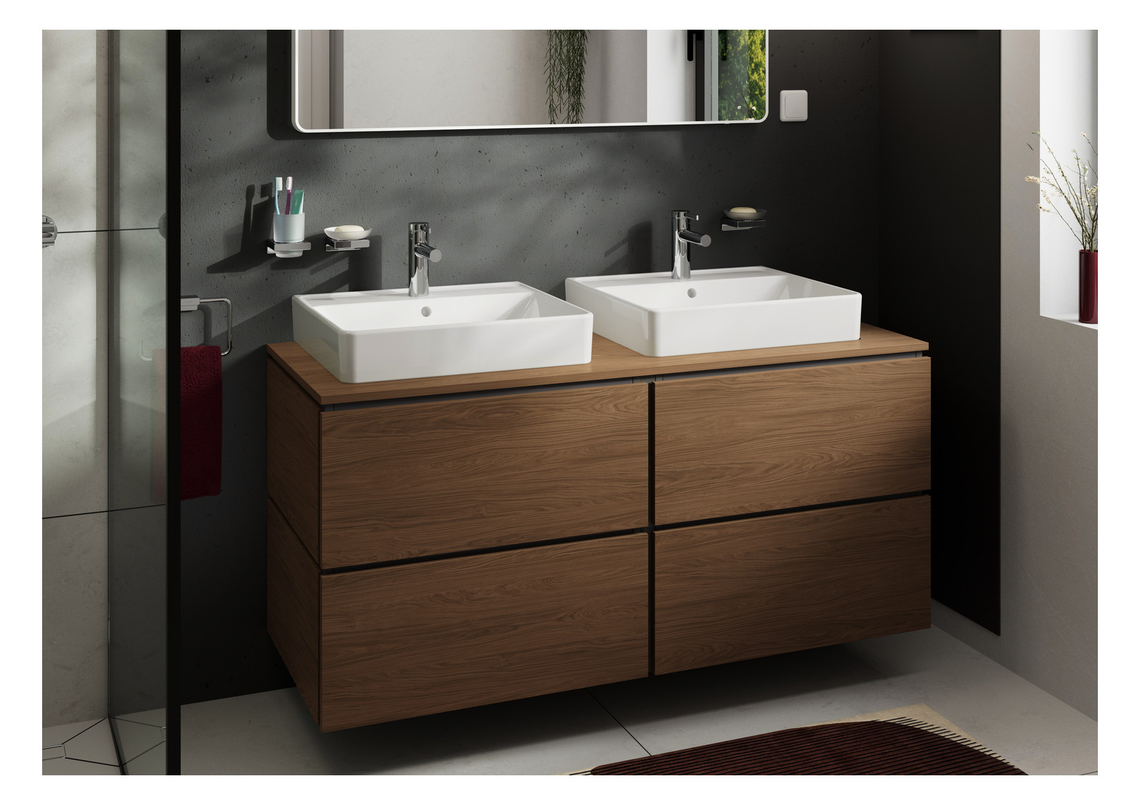 hansgrohe Zahnbecher AddStoris mit Glas, Wandmontage, Metall, chrom