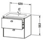 Duravit Waschtisch-Unterschrank Brioso 62 x 47,9 cm, chrom/Leinen, 2 Schubkästen, wandhängend