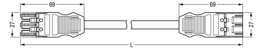 Systemverbindung 3p Serie 771 H05Z1Z1-F 3x1,5qmm L5000mm ws Buchse Stecker hfr