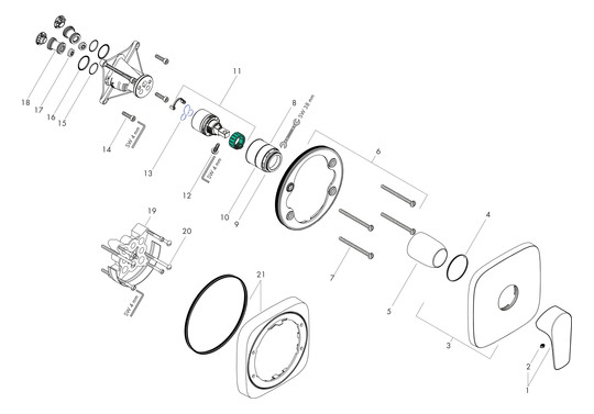hansgrohe Fertigmontageset Talis E UP-Brause-Einhebelmischer, 1 Verbraucher, chrom