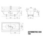 Kaldewei Badewanne ASYMMETRIC DUO 740 170x80cm, Perl-Effekt, Vollantislip, Sonderüberlauf, manhattan