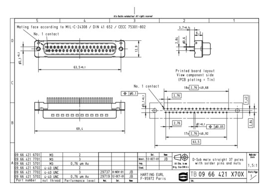 HART D-SUB-STIFTLEISTE       09664216701 