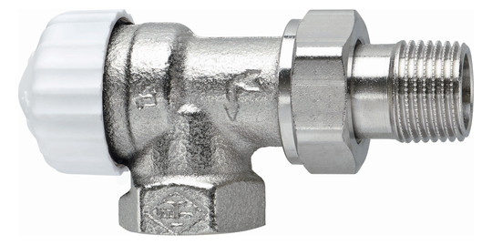 Heimeier Thermostat-Ventilunterteil V-exact II Rp 1/2 x R 1/2, Axial, stufenlose Voreinstellung, Rotguss vernickelt
