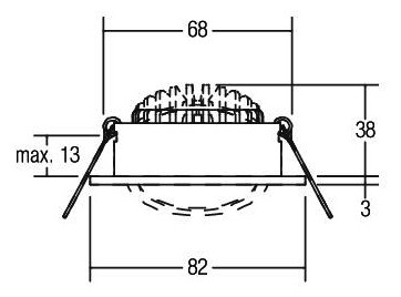 LED-Einbaustrahler 7W 2700K 740lm Konv chr glz 1LED Alu IP20 RF:hochglänzend