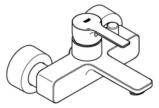 GROHE Wannen-Einhebelmischer Lineare 1/2", Wandmontage, supersteel