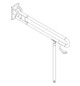 Normbau Stützklappgriff Nylon Care 800mm, 900 mm, Bodenstütze, Papierrollenhalter, Antibac, dunkelgrau