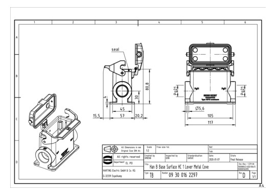 HART HARTING HAN 16B-ASG2-LB 09300162297 