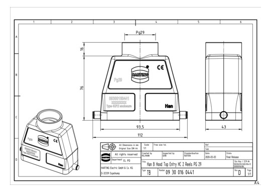 HART Tüllengehäuse           09300160441 