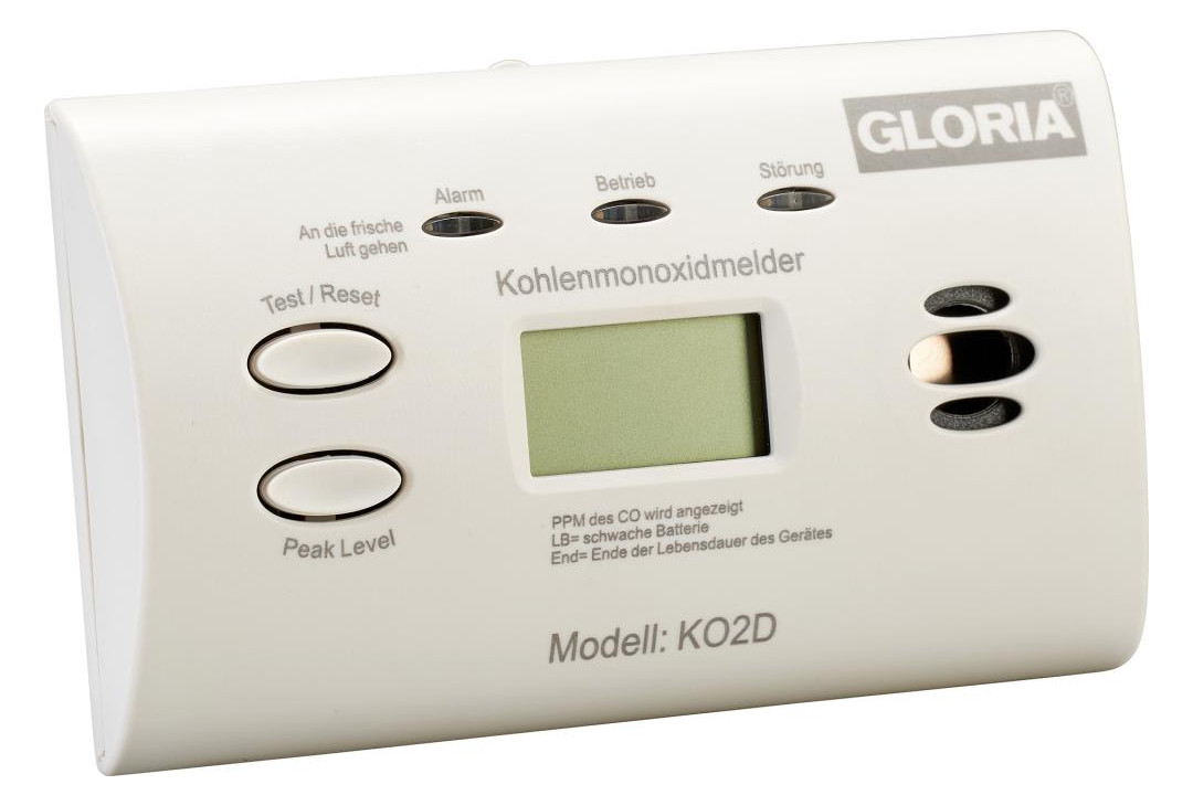 Bild Kohlenmonoxidmelder KO2D mit Display B15 4xT44H80 mm Gloria-1