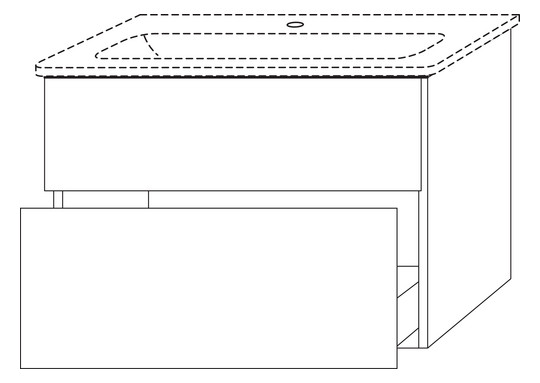 SA Waschtischunterbau mit Auszügen 3way (UP687) 582x785x472 Vulkan-Matt