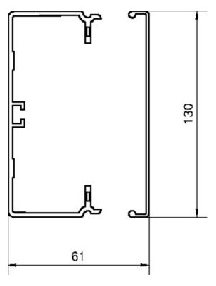 Leitungsführungskanal Kst 61x130x2000mm lgr unbeh LF-K 5580qmm RAL7035
