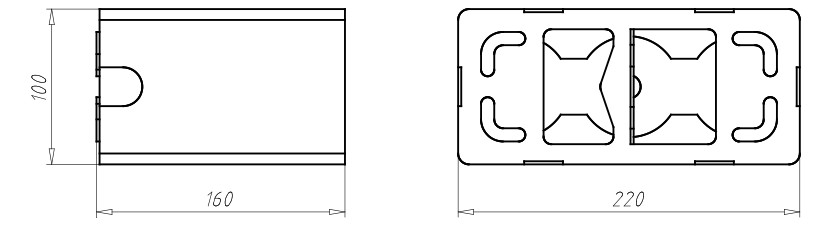 Geräteträger WD 60-160mm Kst 100x200mm Mit Füll-Dämmstoffen