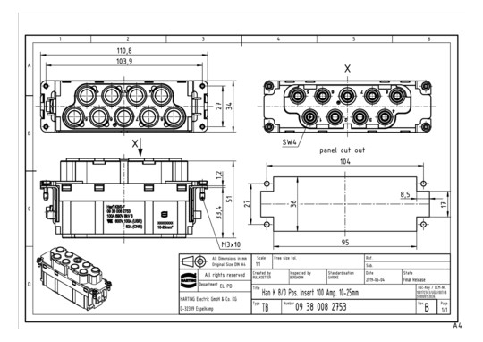 HART Han K 8/0-F 100 Amp. /  09380082753 