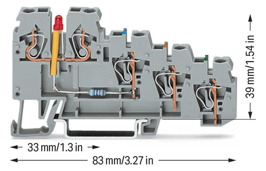 Initiator/Aktor-Klemme 4E Serie 270 PNP 0,08-2,5qmm 4Etagen 18A