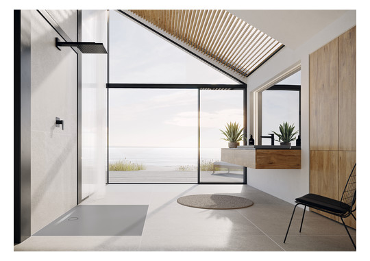 Kaldewei Duschwanne SUPERPLAN ZERO 1510-5 70x70cm, Wannenträger extraflach, schwarz matt 100