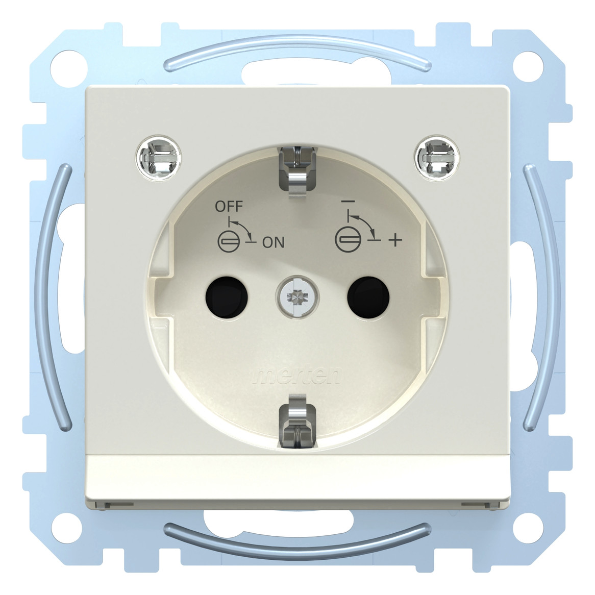 Steckdose 1f polws glz System M UP m.OL m.BS Mit Orientierungslicht IP20