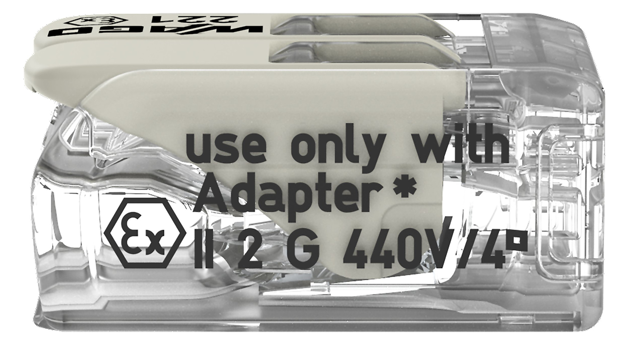 Steckklemme 2f 450V 32A Serie 221 0,14-4qmm m.BetätiHebel f.Massivleiter