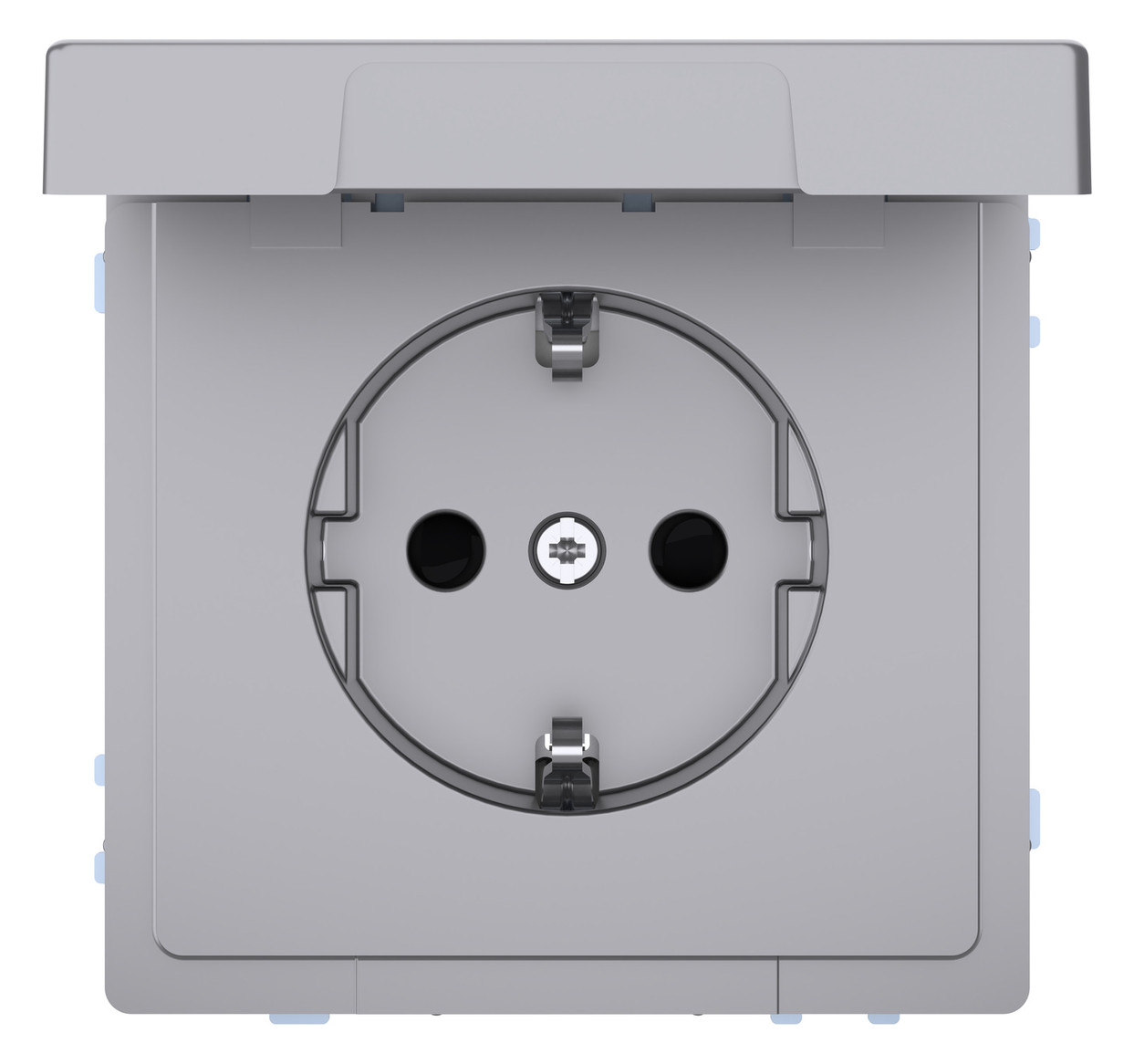 Steckdose 1f edst glz System Design UP m.BS Mit erhöhtem Berührungsschutz IP44
