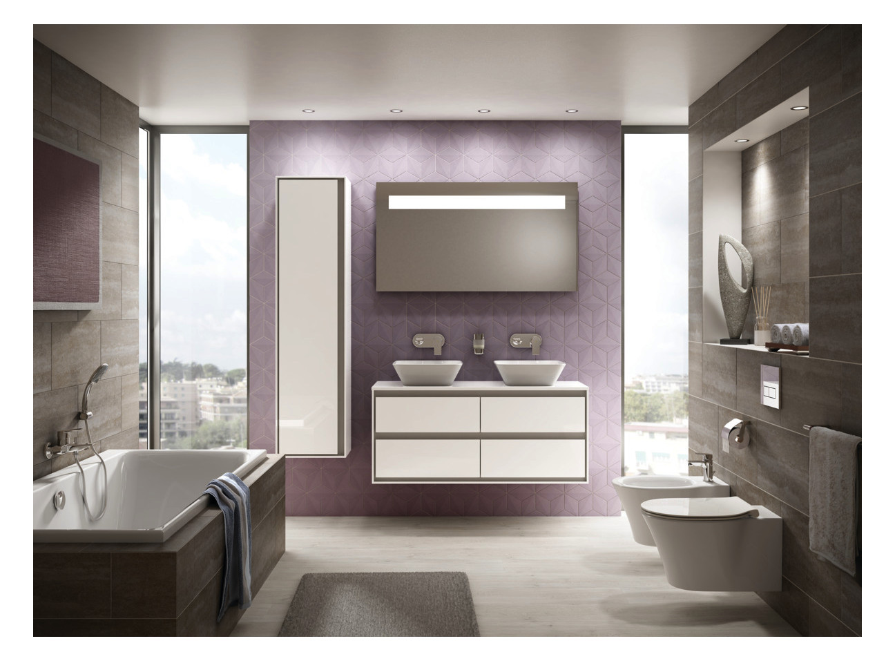 Ideal-Standard Duo-Badewanne Connect Air 180 x 80 x 47,5 cm, weiß