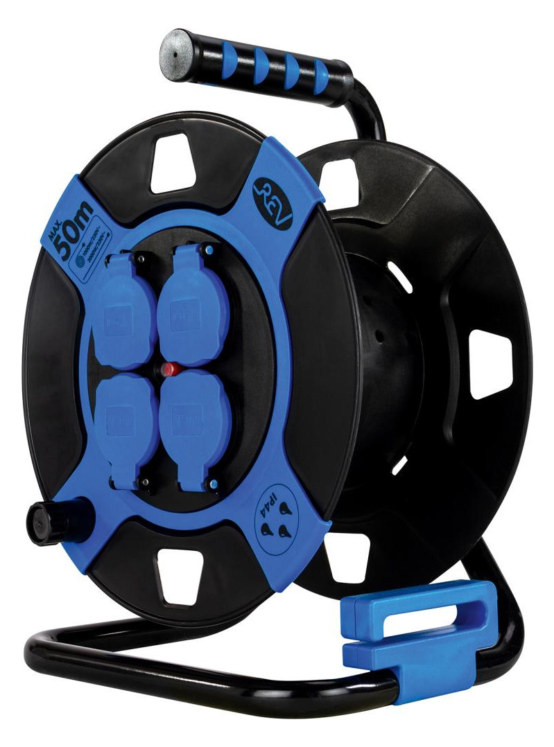 Bild Leertrommel 4-fach Kunststoff IP44 schwa rz/blau REV-0