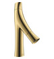 hansgrohe Waschtisch-Zweigriff-Armatur 80 Axor Starck Organic Ausladung 116mm, mit Zugstangen-Ablaufgarnitur, brushed gold optic