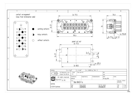 HART Buchseneinsatz 6 pol.   09340062701 
