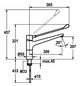 KWC Hebelmischer GASTRO Schwenkauslauf A300 B 207, ganzchrom, Flexanschluss