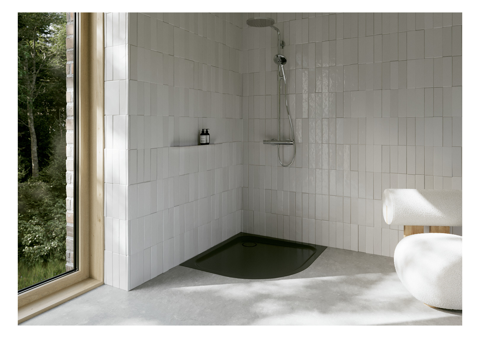 Duschwanne BetteCorner 5461 90x100x3,5cm, Glasur, slate