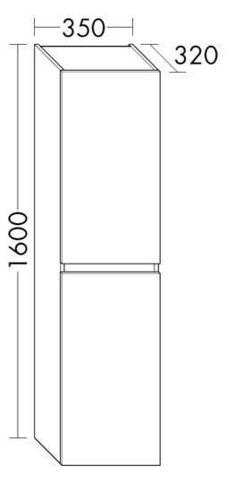 Burgbad Hochschrank Rocio 35x160x32cm, 2 Türen, Eiche Dekor Urban