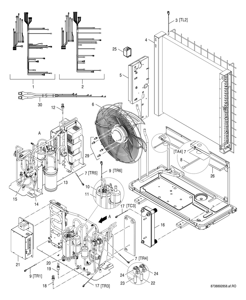BOSCH Außeneinheit CS 7000i AW 13 OR-T, 1680 x 1200 x 580 mm, für Monoblock-Wärmepumpe