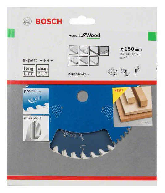 Bild HM Kreissägeblatt 150x2,6x20mm Z36 W Bos ch Expert Wood - BOSCH-1