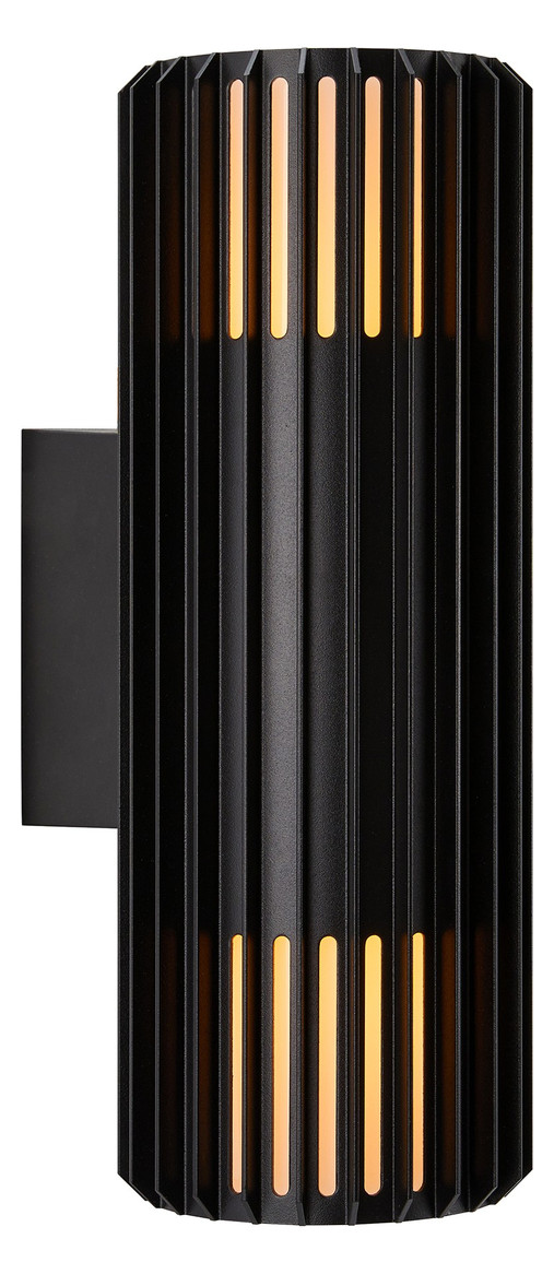 LED-Wandanbauleuchte Aludra 30W sw IP54 E27 Ø124x337mm
