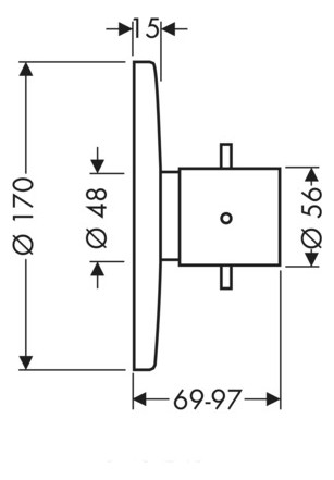 hansgrohe Fertigmontageset Axor Starck UP-Thermostat, polished black chrome hansgrohe Fertigmontageset Axor Starck UP-Thermostat, polished black chrome