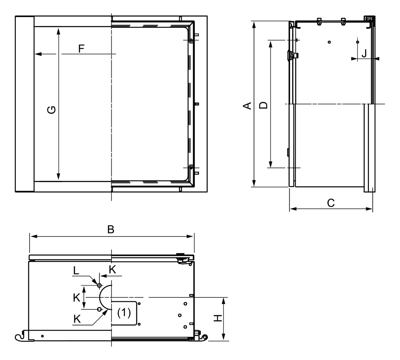 Bediengehäuse ST IP54 500x500x250mm RAL7035 pulverbesch