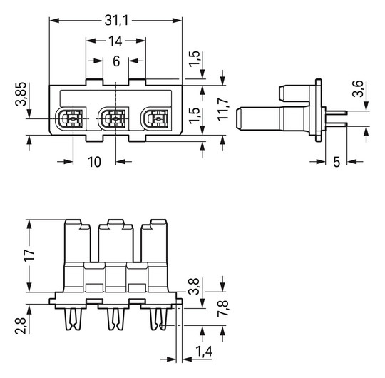 Gerätebuchse 3p ger Serie 770 Einb/steck Federzugans 250V 25A 4qmm hfr