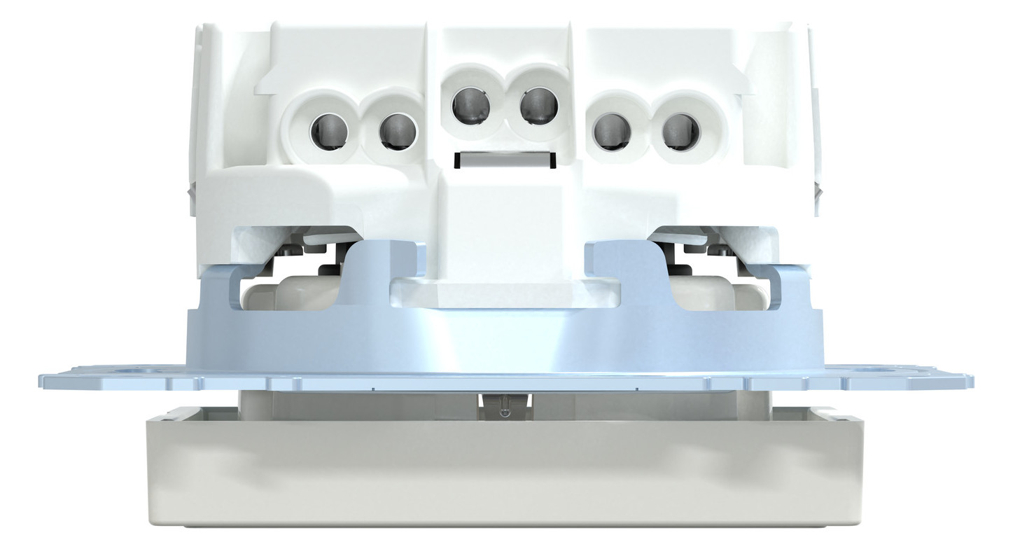 Steckdose 1f polws glz System M UP m.BS IP20 Mit erhöhtem Berührungsschutz