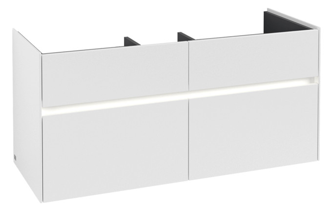 V&B Waschtischunterschrank Collaro 115,4x54,6x44,4cm, Waschbecken mittig, LED, white matt