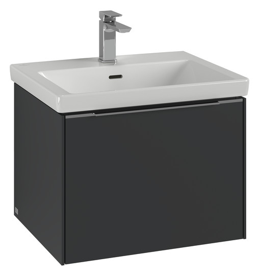 V&B Waschtisch-Unterschrank Subway 3.0 57,2x42,9x47,8cm, mit LED/Griff Volcano black, volcano black