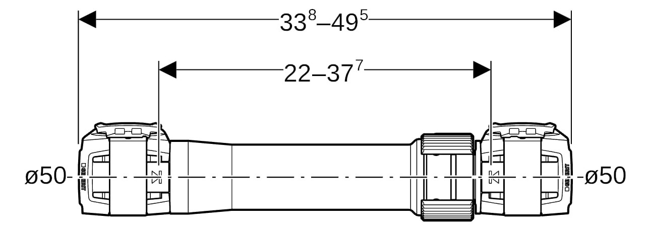 Geberit Langkupplung FlowFit Ø 50 mm, 34 cm, für Haustechnik, Industrie, Schiffbau