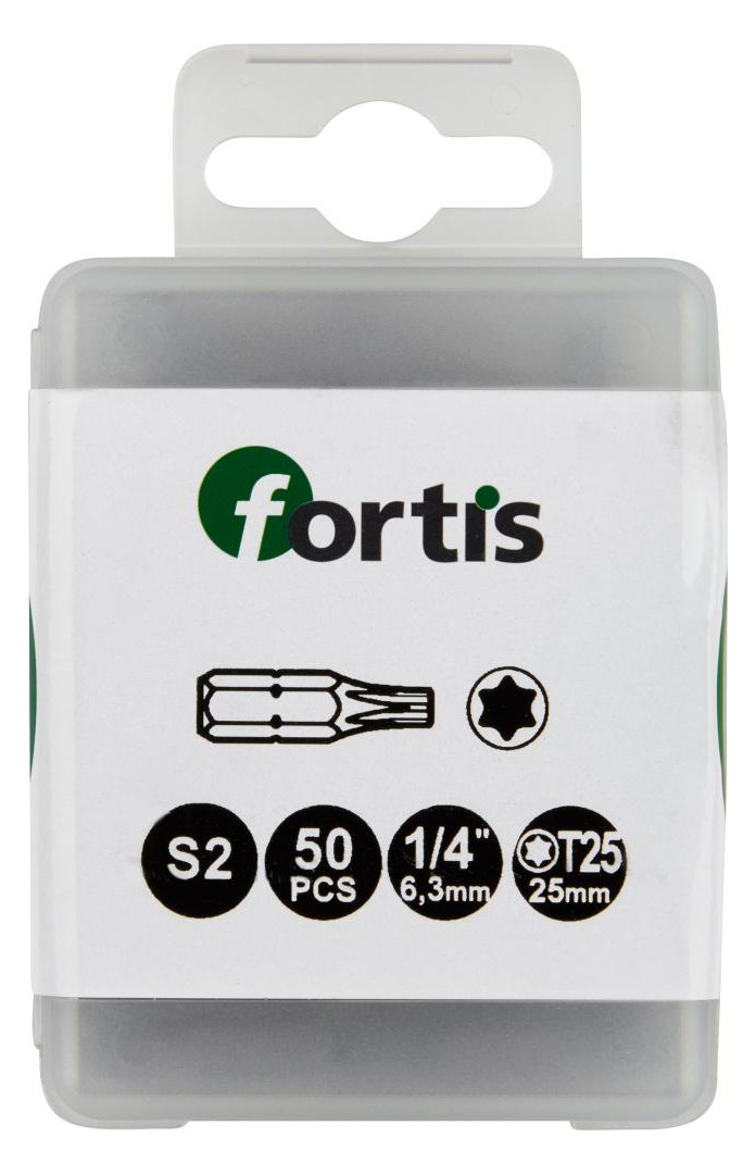 Bild Bit zähhart 1/4"" DIN3126 C6,3 T25x25mm 50er Pack FORTIS-0