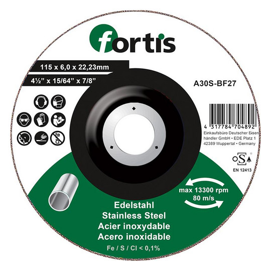 fortis-Schruppscheibe Edelstahl - 115x6,0mm