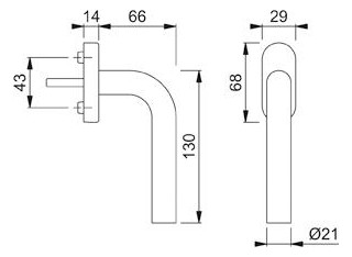 Bild Fenstergriff E050 /U30,F69 NA7503,35 - HOPPE-1