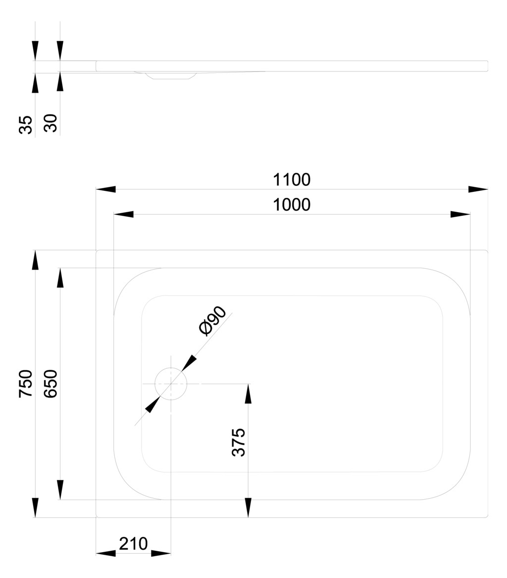 Duschwanne BetteUltra 8727 110x75x3,5cm, sand