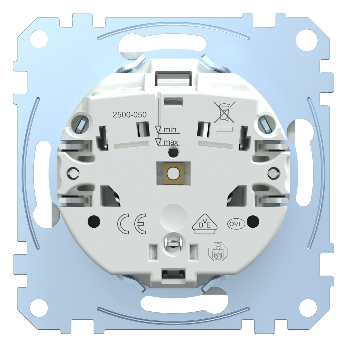 Steckdose 1f akws glz System M UP m.BS IP20 aktivweiß