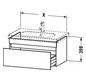Duravit Waschtisch-Unterschrank DuraStyle 60 x 45,3 cm, Eiche terra, 1 Auszug, wandhängend