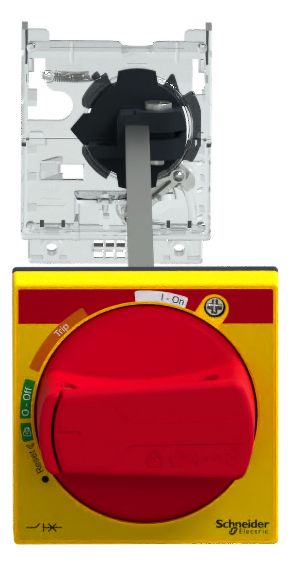 Drehantrieb abschl rt/ge Achsverläng Verriegelung Mit Griff rot/gelb