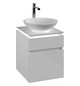 V&B Waschtischunterschrank Legato 45x55x50cm, Waschtisch mittig, mit LED-Beleuchtung, Glossy White