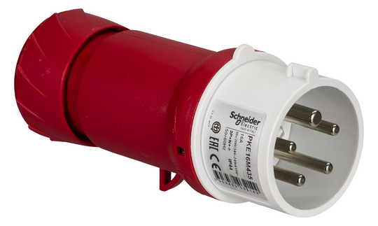 CEE-Stecker 4p 16A IP44 Acti9 380-415 V (50+60 6h Schraubkl Kst Verschraubung