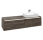 V&B Waschtischunterschrank Legato 160x38x50cm, Waschtisch rechts, mit LED-Beleuchtung, Stone Oak