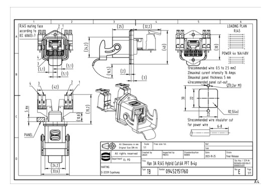 HART Han 3A RJ45 Hybrid      09452151760 